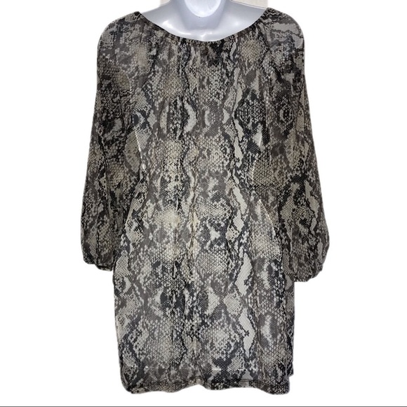 Inc Peasant Stretch Mesh Snakeskin Top 3X - Picture 6 of 6